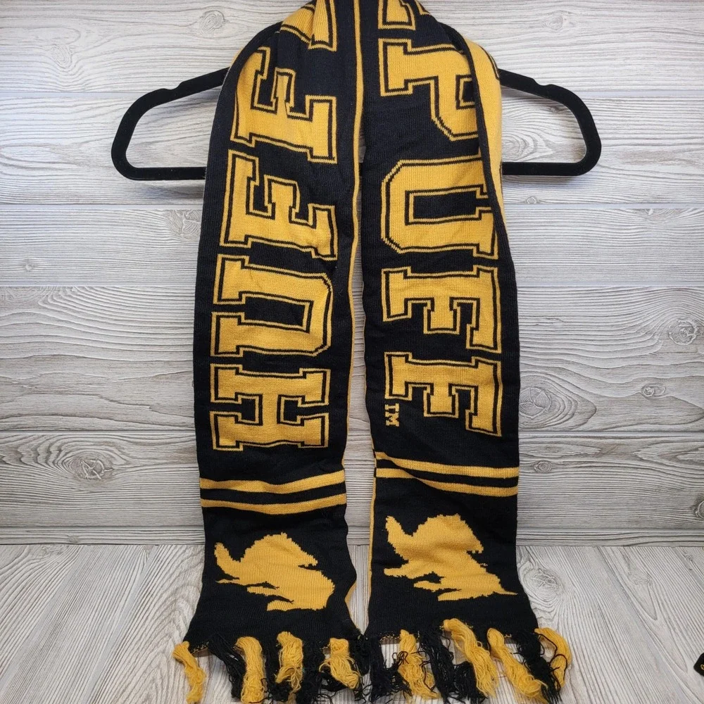 Harry Potter Hufflepuff Scarf Knit Yellow Black Banner‎ Wizard Costume Cosplay